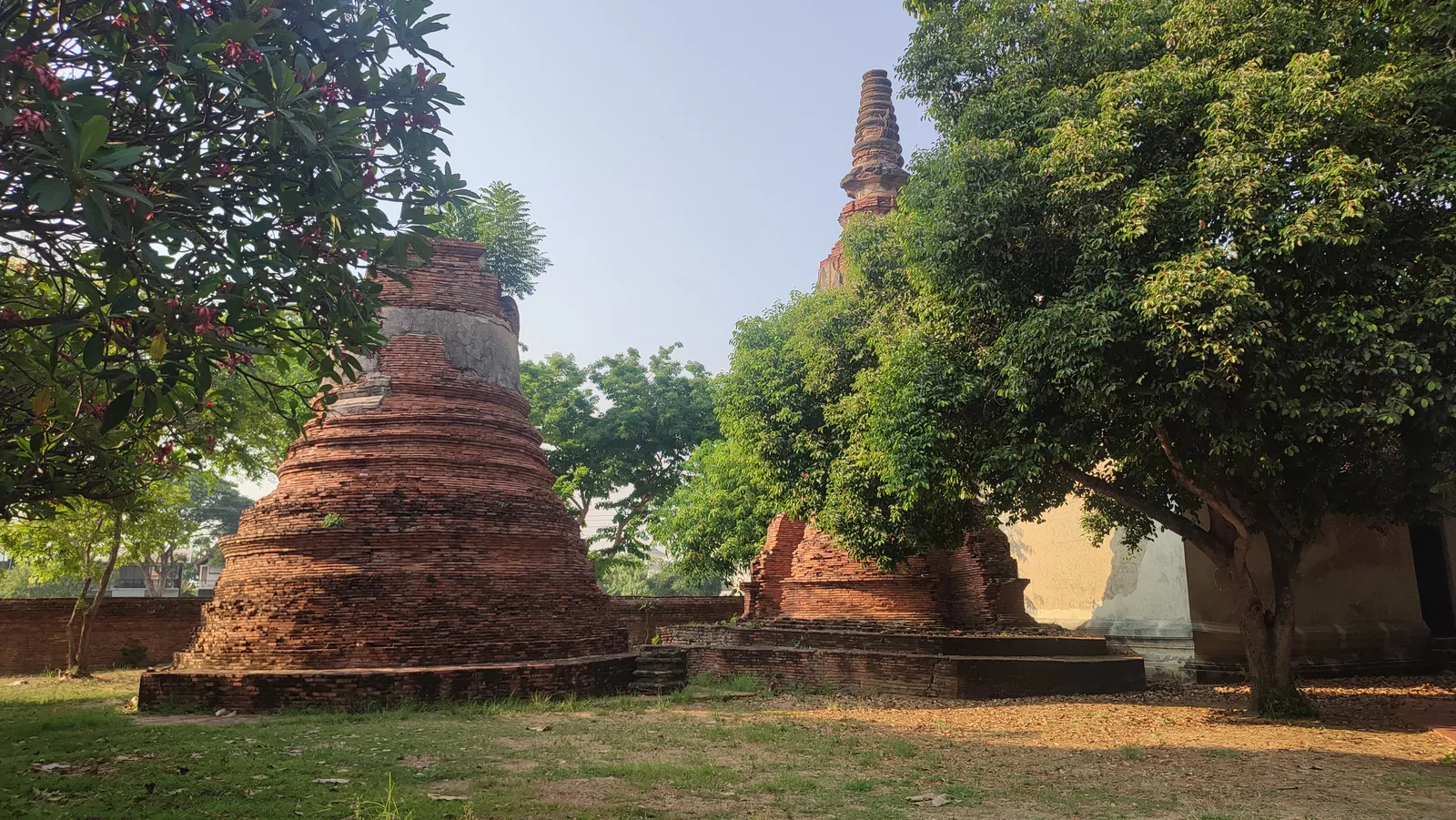 Ancient brick temple ruins in Ayutthaya near Bangkok